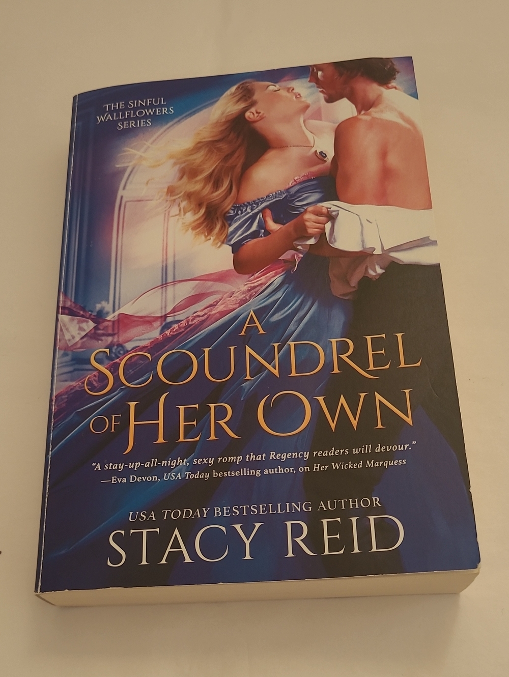 A Scoundrel of Her Own by Stacy Reid - Blue/Purple Cover Romance Paperback